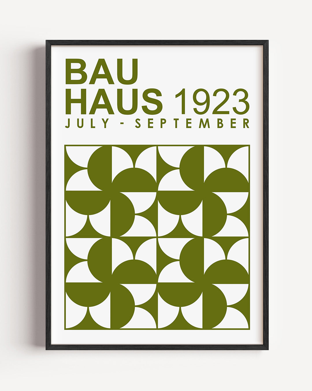Vormritme en kleur – staande Bauhaus poster als wanddecoratie