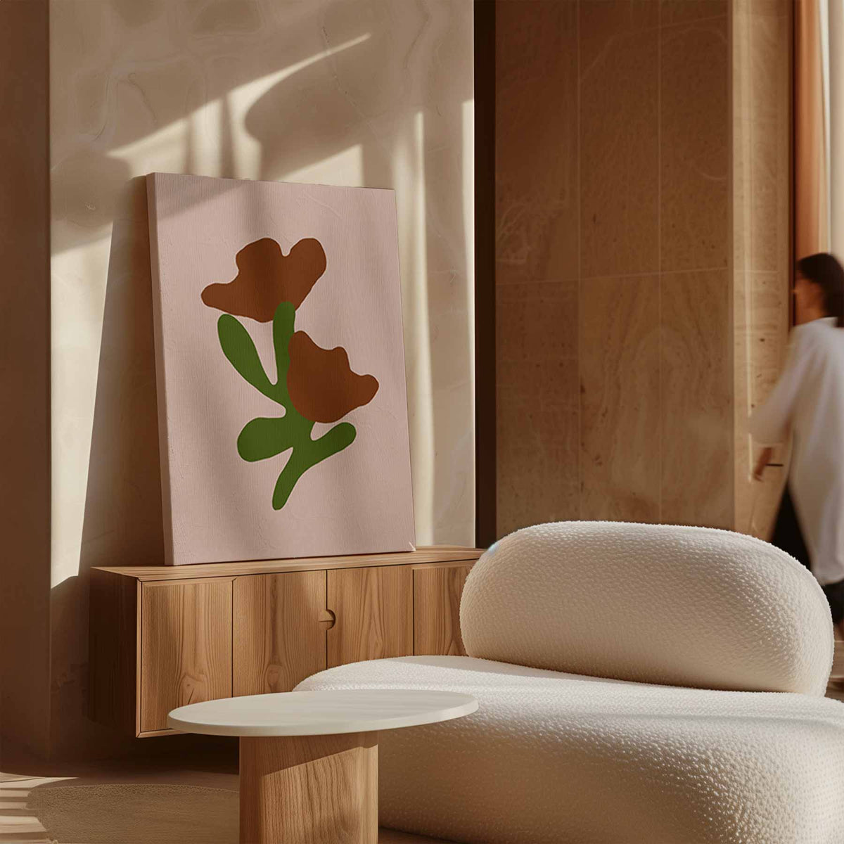 Bloemen in Abstracte Vormen – plexiglas wanddecoratie in portret formaat