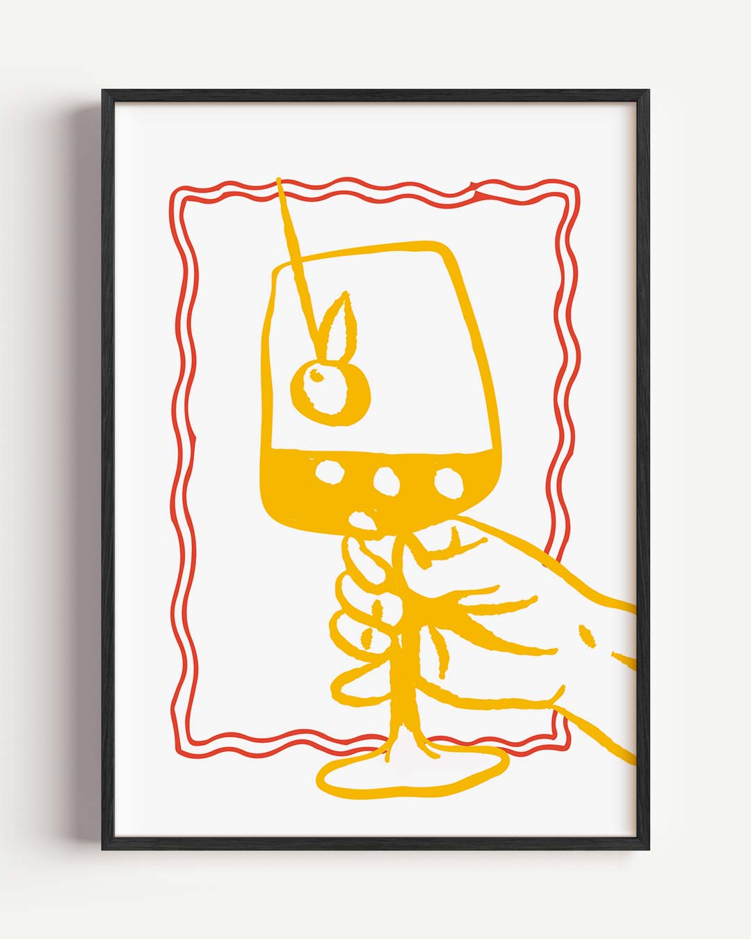 Levendige Cocktail Illustratie – zomer portret poster als wanddecoratie