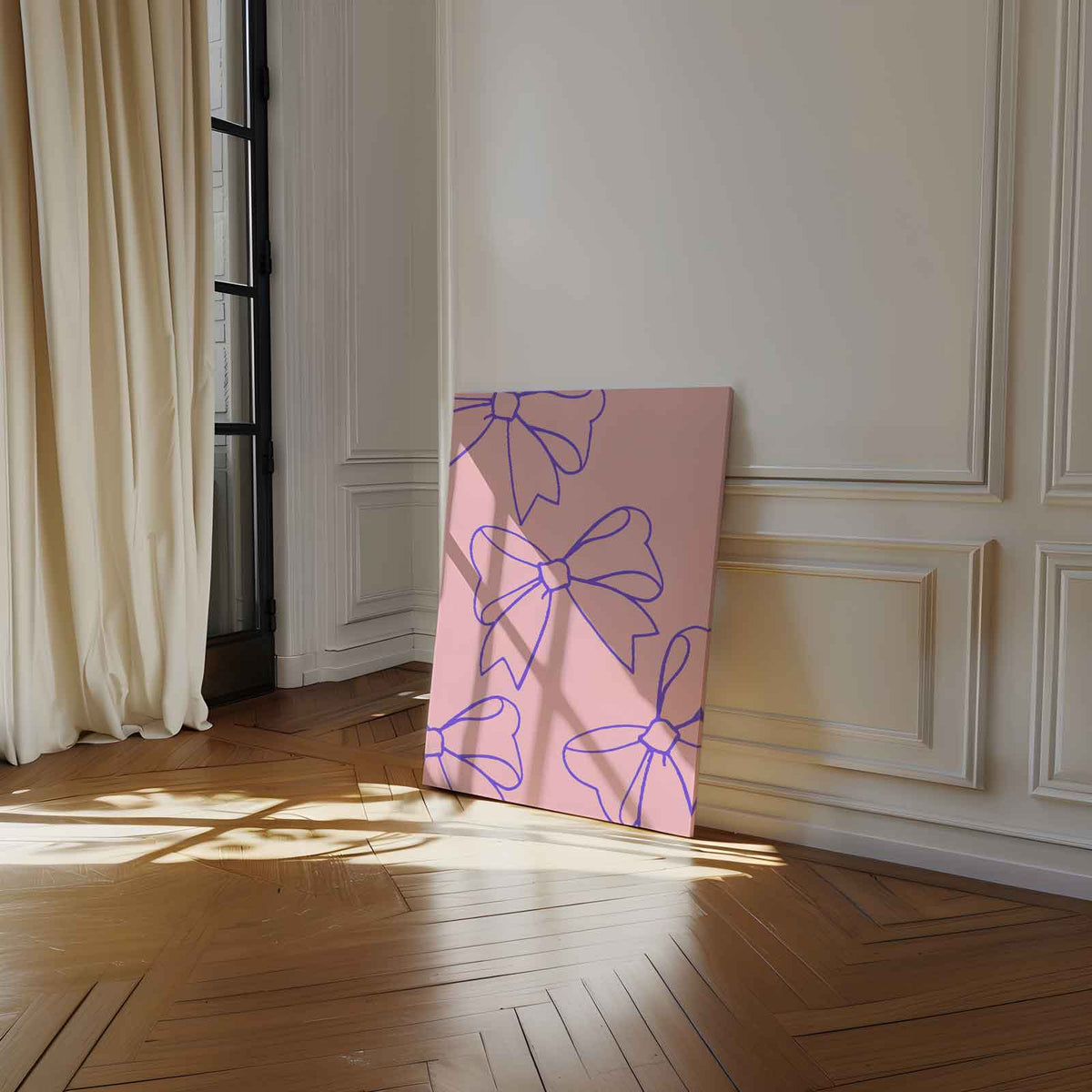 Speelse Strikjes – dibond kunstwerk als wanddecoratie