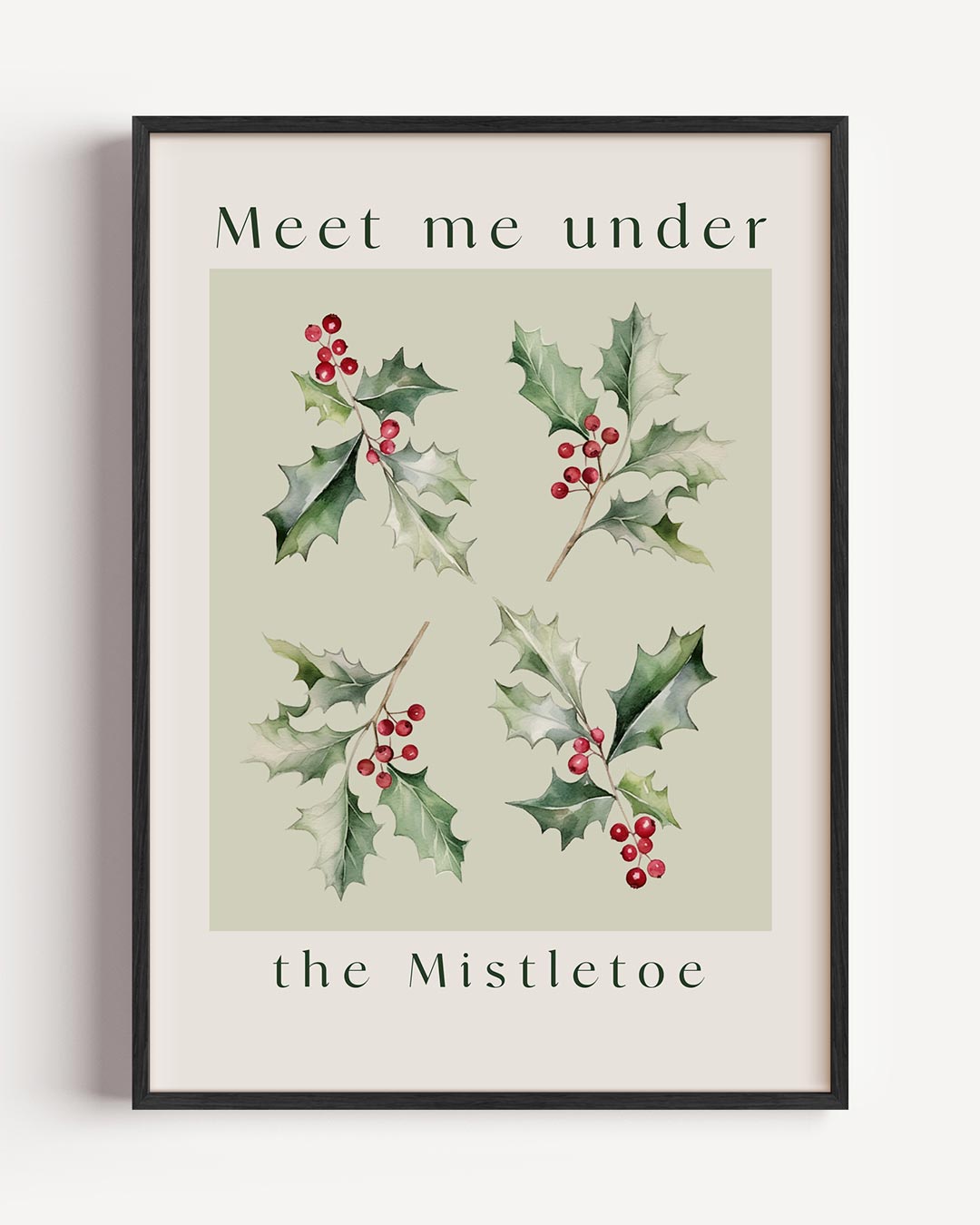 Kerst Misletoe Spreuk – kerst portret poster als wanddecoratie