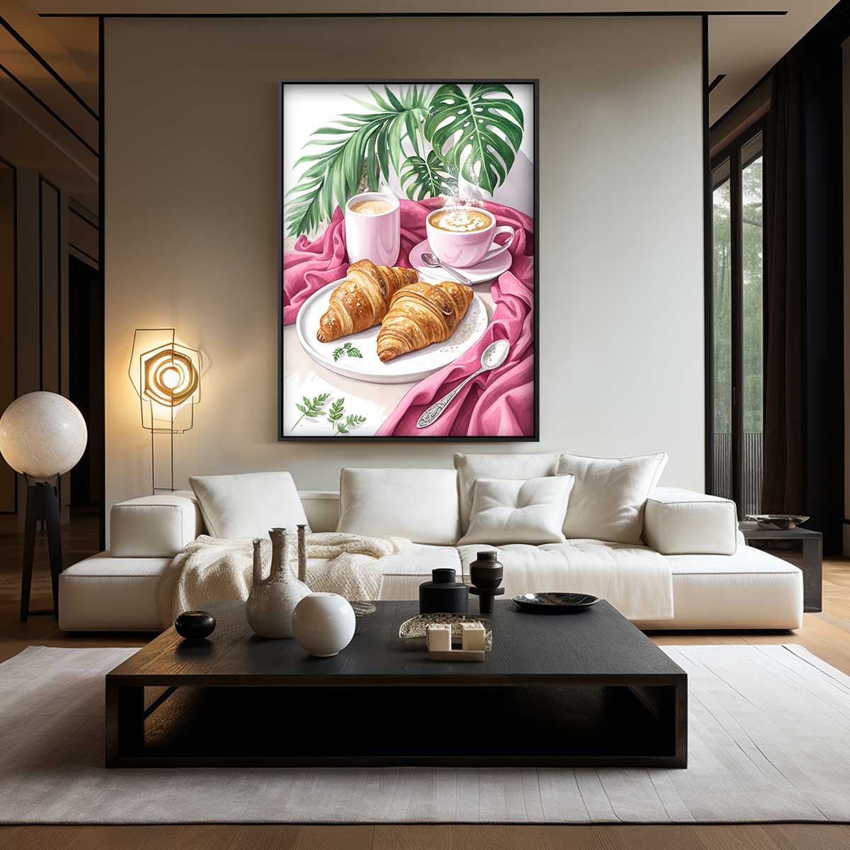 Ontbijtgenot in Stilleven – kunstwerk met zwarte baklijst