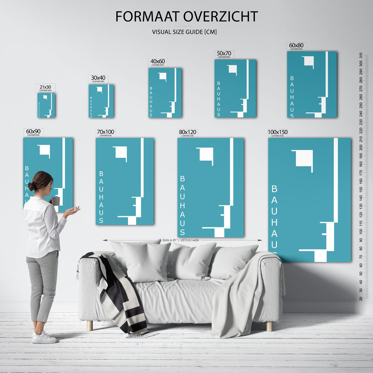 Vorm en lijnen – geometrische poster in Bauhaus-stijl van WallArtistic