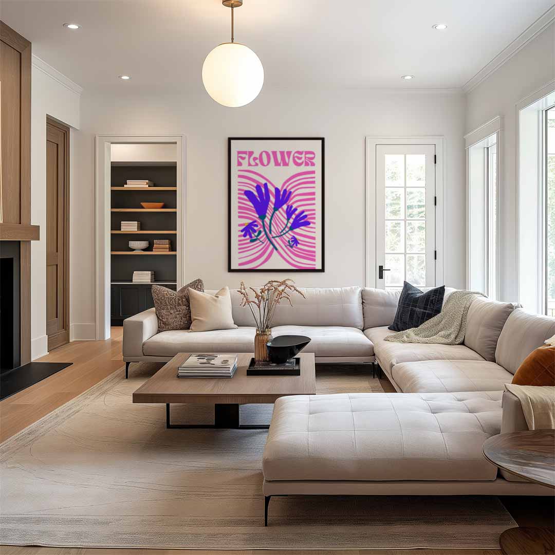 Vrolijke Bloemenexplosie – canvas wanddecoratie in portret formaat