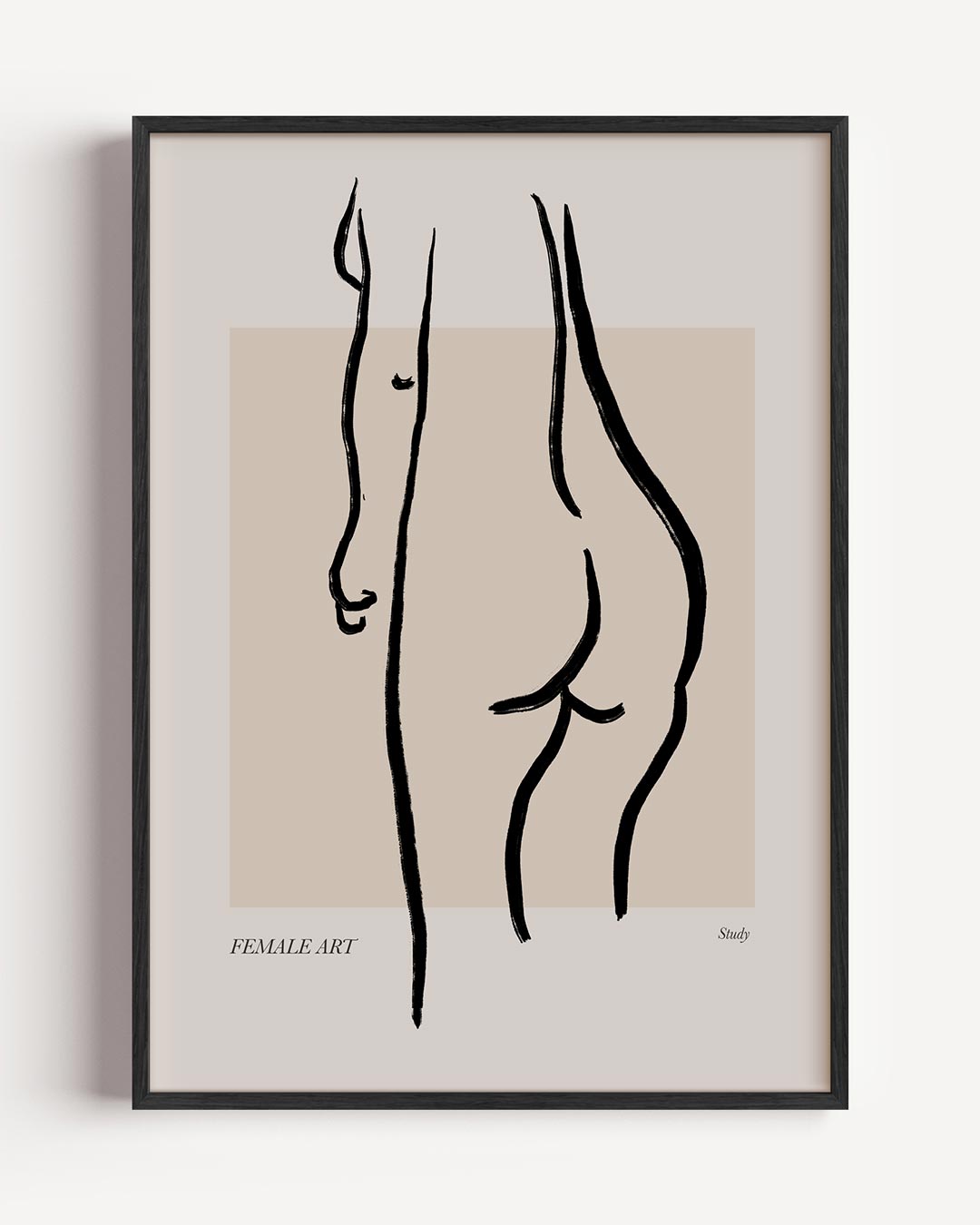 Elegante Lijntekening Vrouwelijke Vorm – lijntekening portret poster als wanddecoratie
