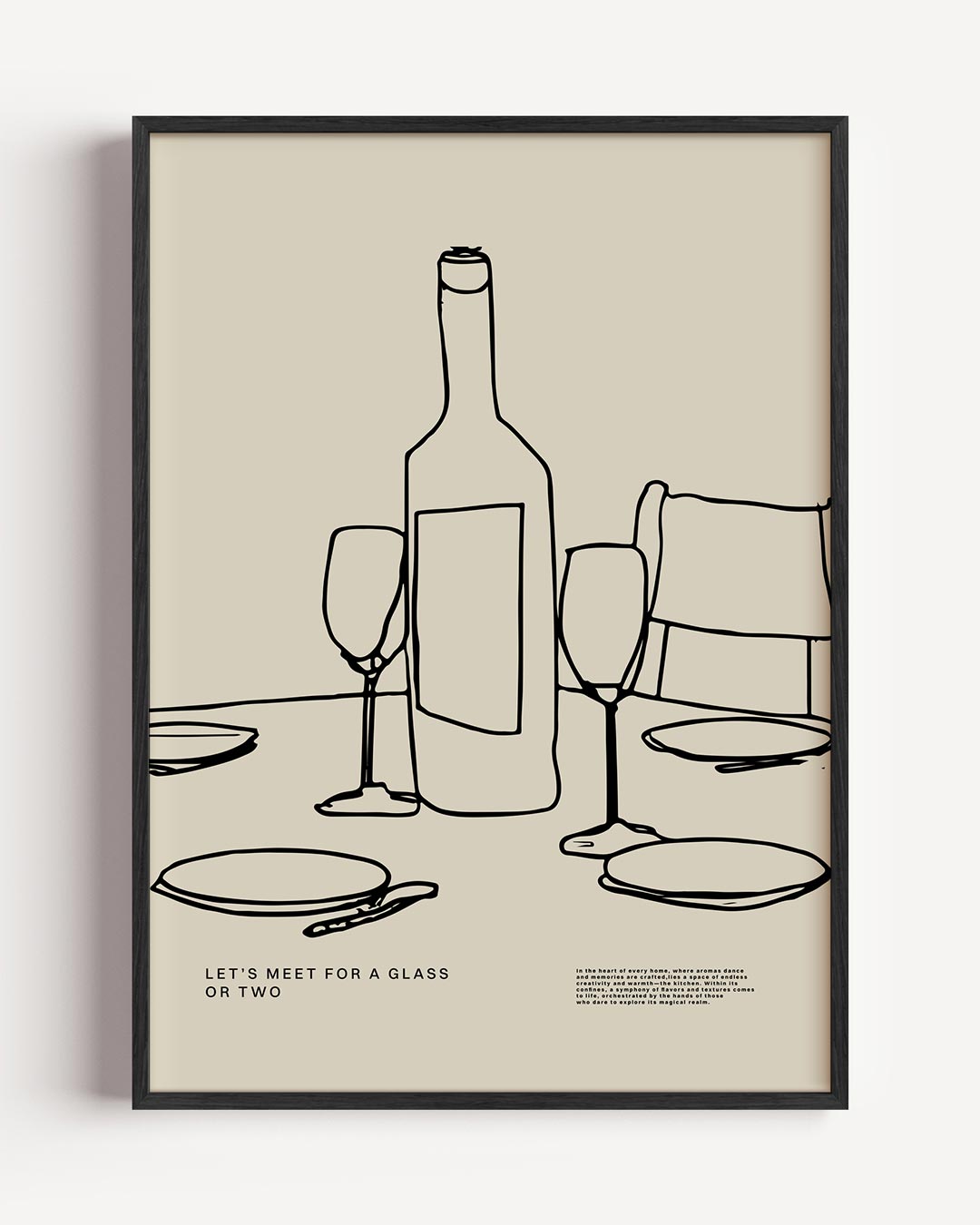 Gezellige Wijnmomenten – keuken portret poster als wanddecoratie