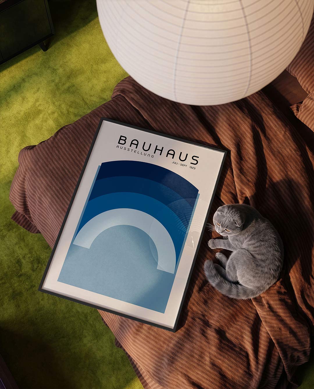 Boogvormen en kleur – moderne Bauhaus wandkunst als poster
