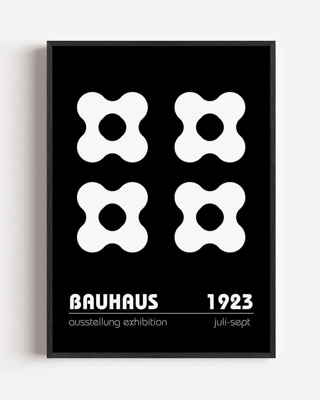 Vormritme en contrast – staande Bauhaus poster als wanddecoratie