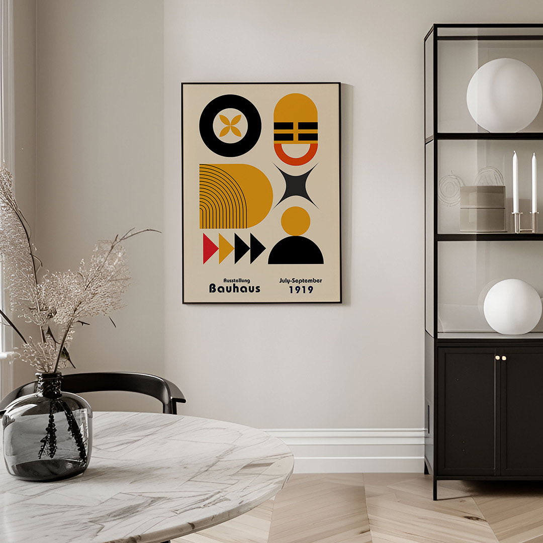 Vormen en vlakkenspel – geometrische Bauhaus poster in staand formaat