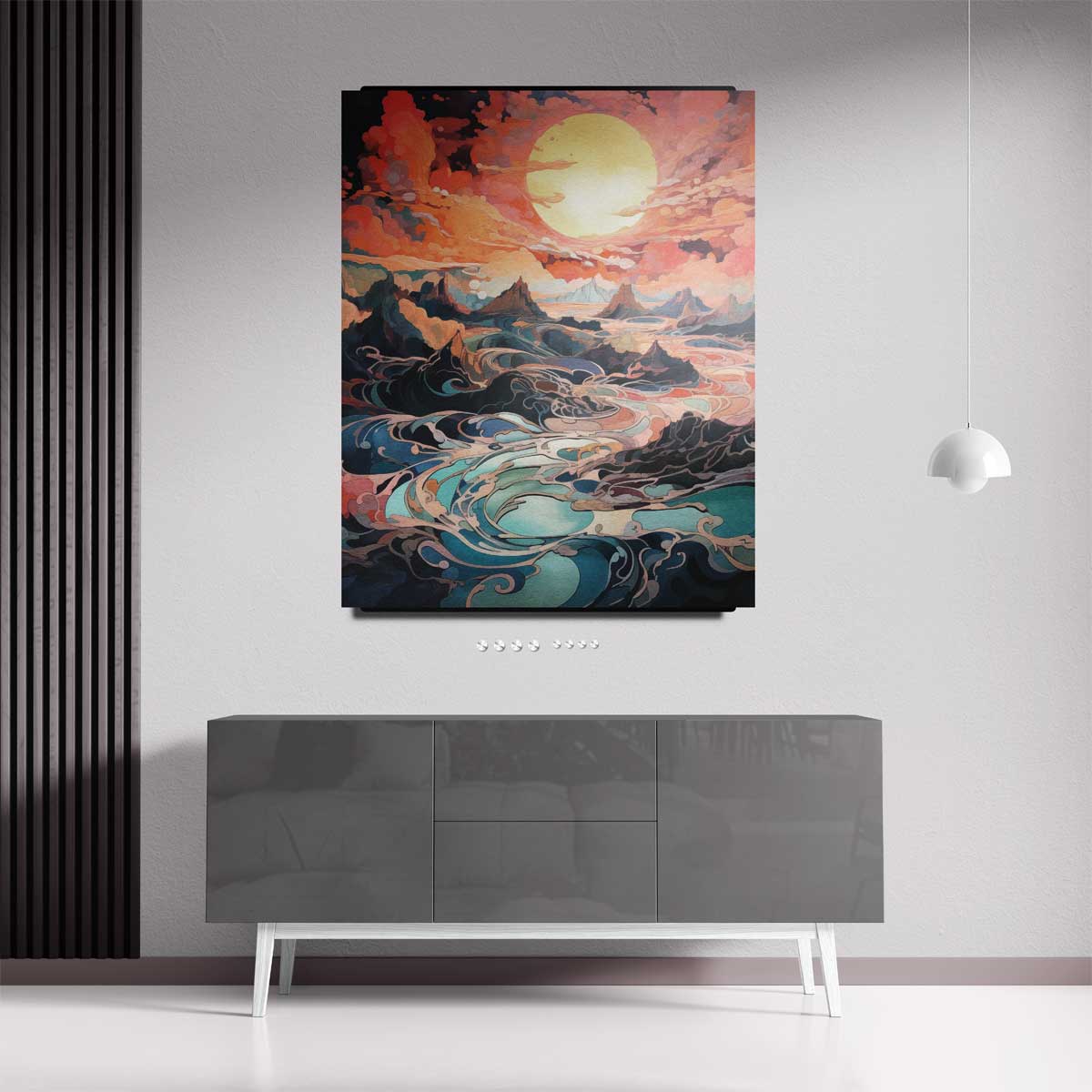 Kleurrijke Hemellandschap – staand kunstwerk voor modern interieur