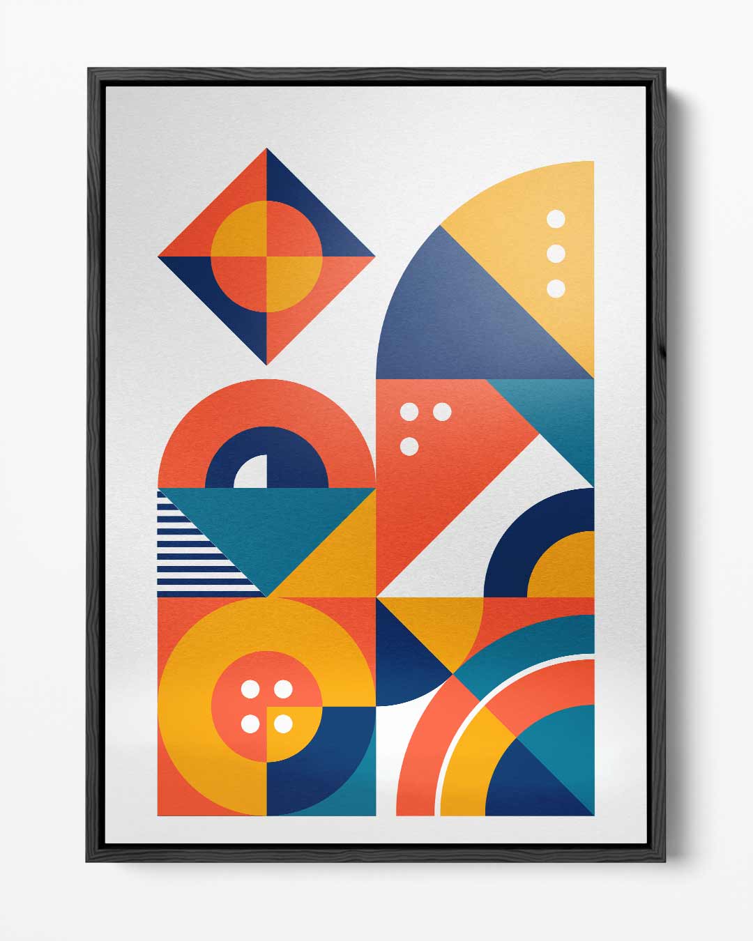 Energiek Geometrisch Canvas – portret kunstwerk als wanddecoratie