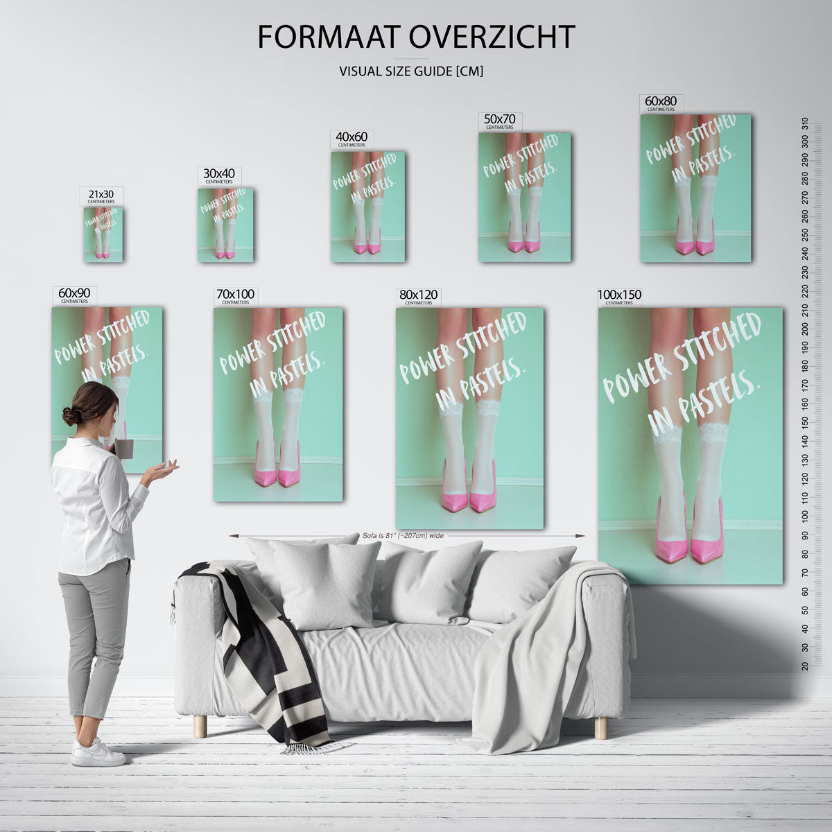 Roze schoenen en sokken – staande muurposter in Pop Art stijl