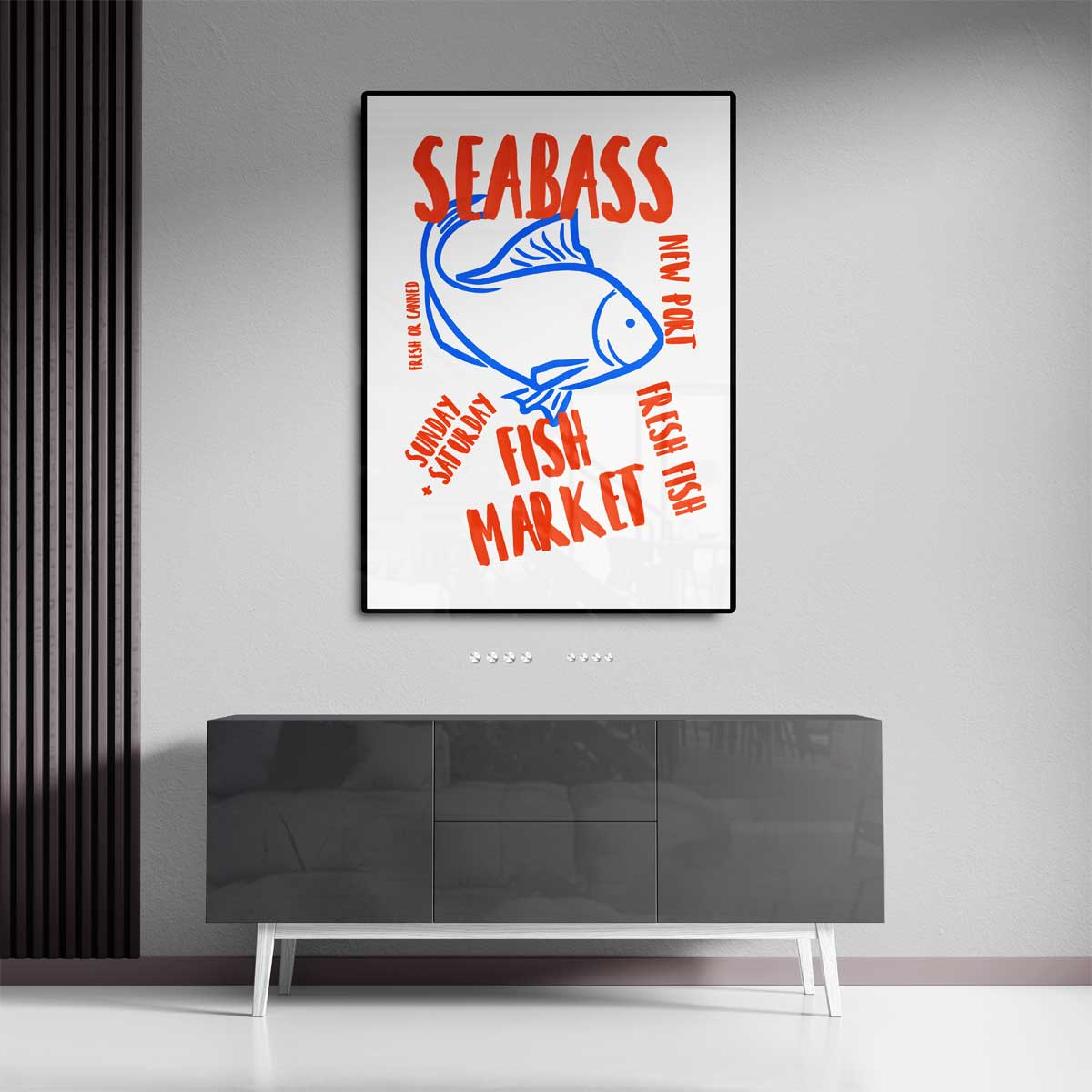 Vismarkt Poster – canvas kunstwerk als wanddecoratie