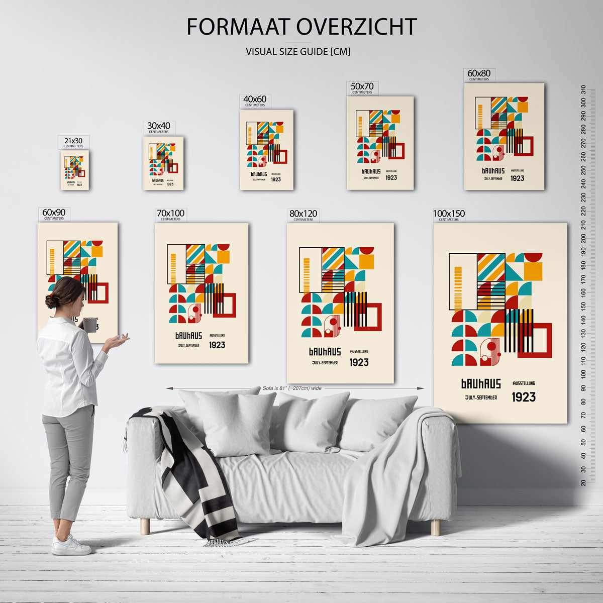 Vormen en vlakkenspel – geometrische poster in Bauhaus-stijl van WallArtistic