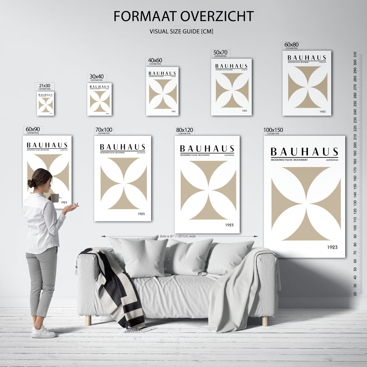 Vorm en balans – geometrische poster in Bauhaus-stijl van WallArtistic