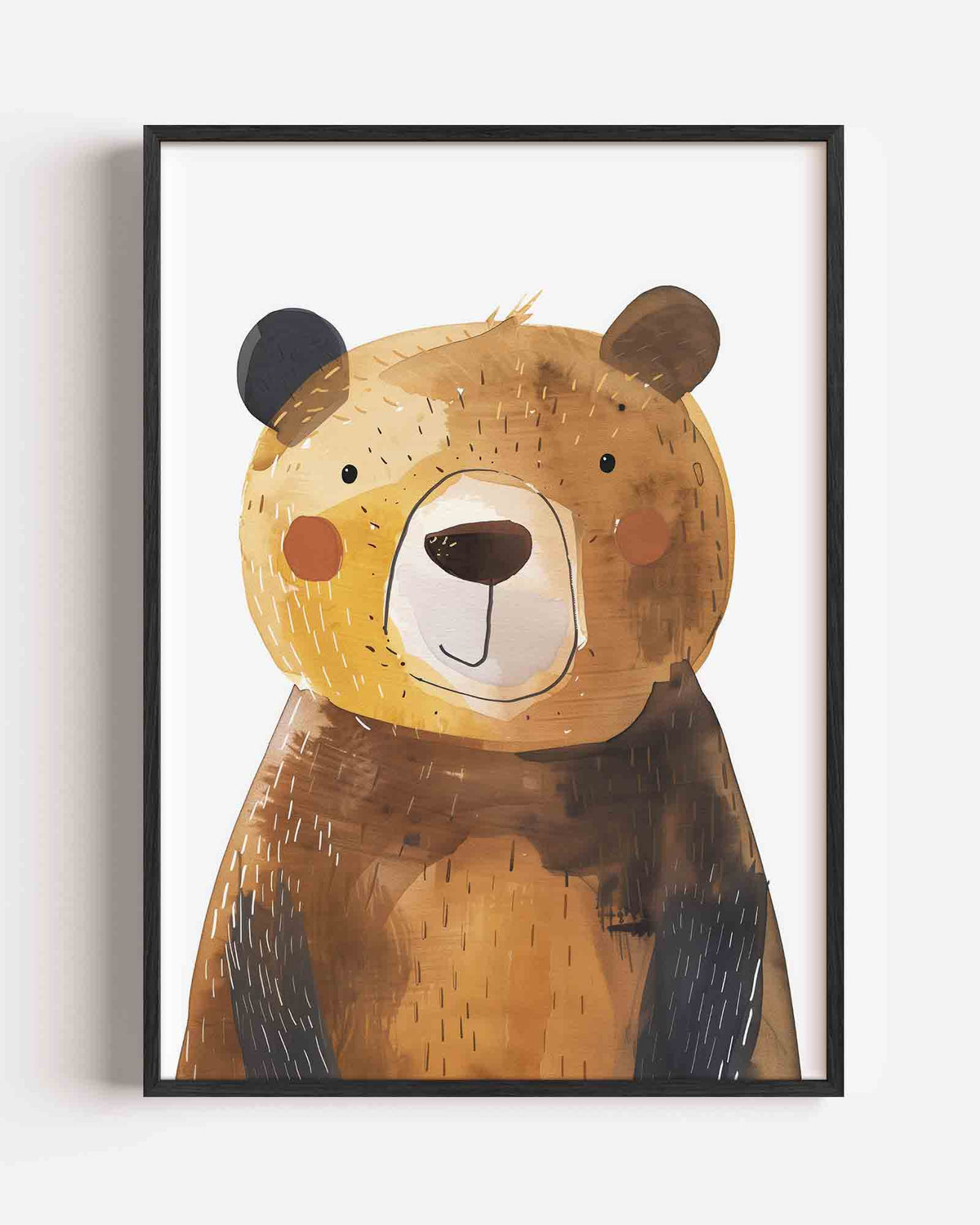 Bruine beer – kids portret poster als wanddecoratie