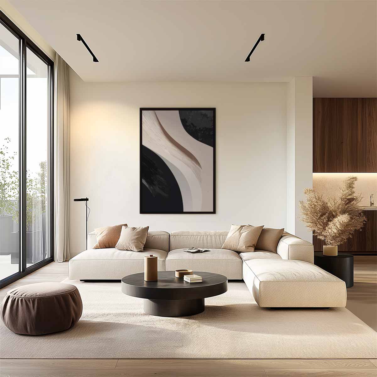 Organische Stroom van Contrast – plexiglas wanddecoratie in portret formaat