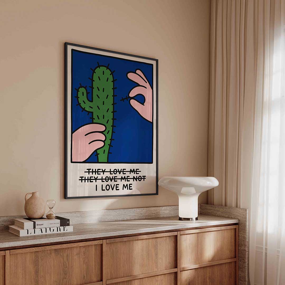 Cactus en hand – urban poster in staand formaat