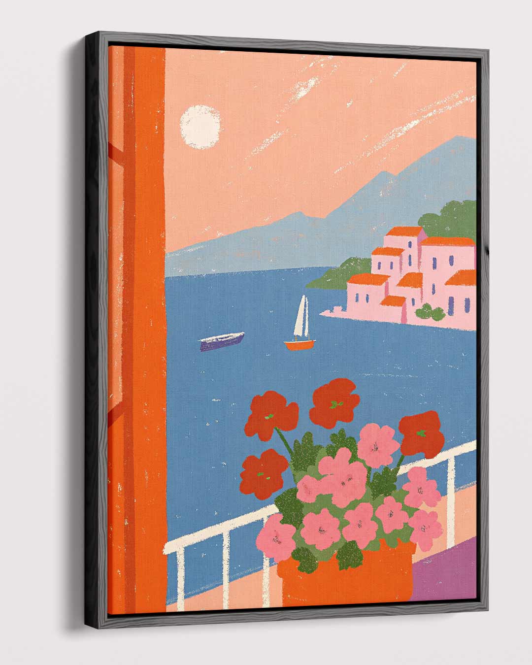 Uitzicht op Bloemrijke Haven – dibond kunstwerk als wanddecoratie