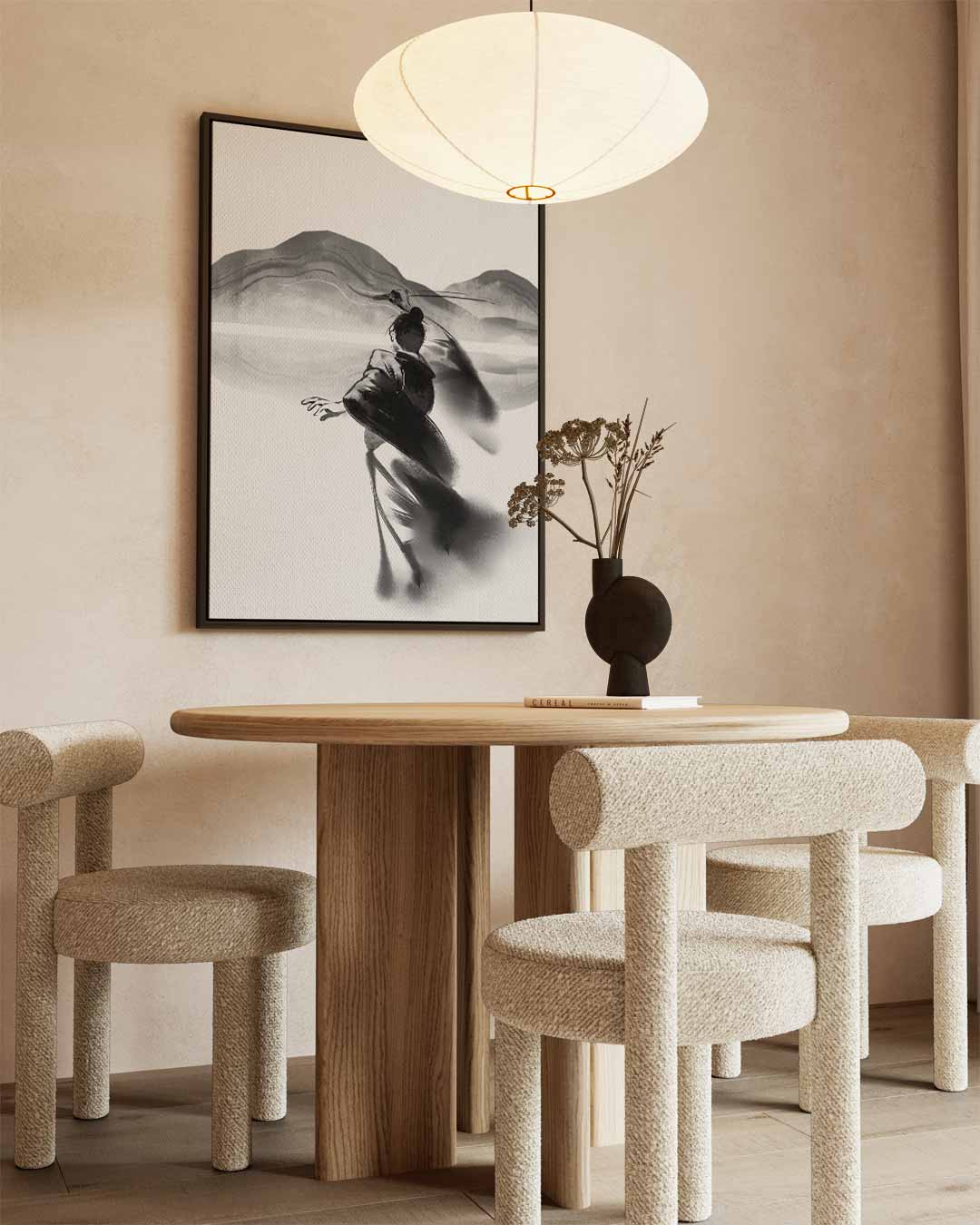 Krachtige Strijd in Stilte – staand kunstwerk voor modern interieur
