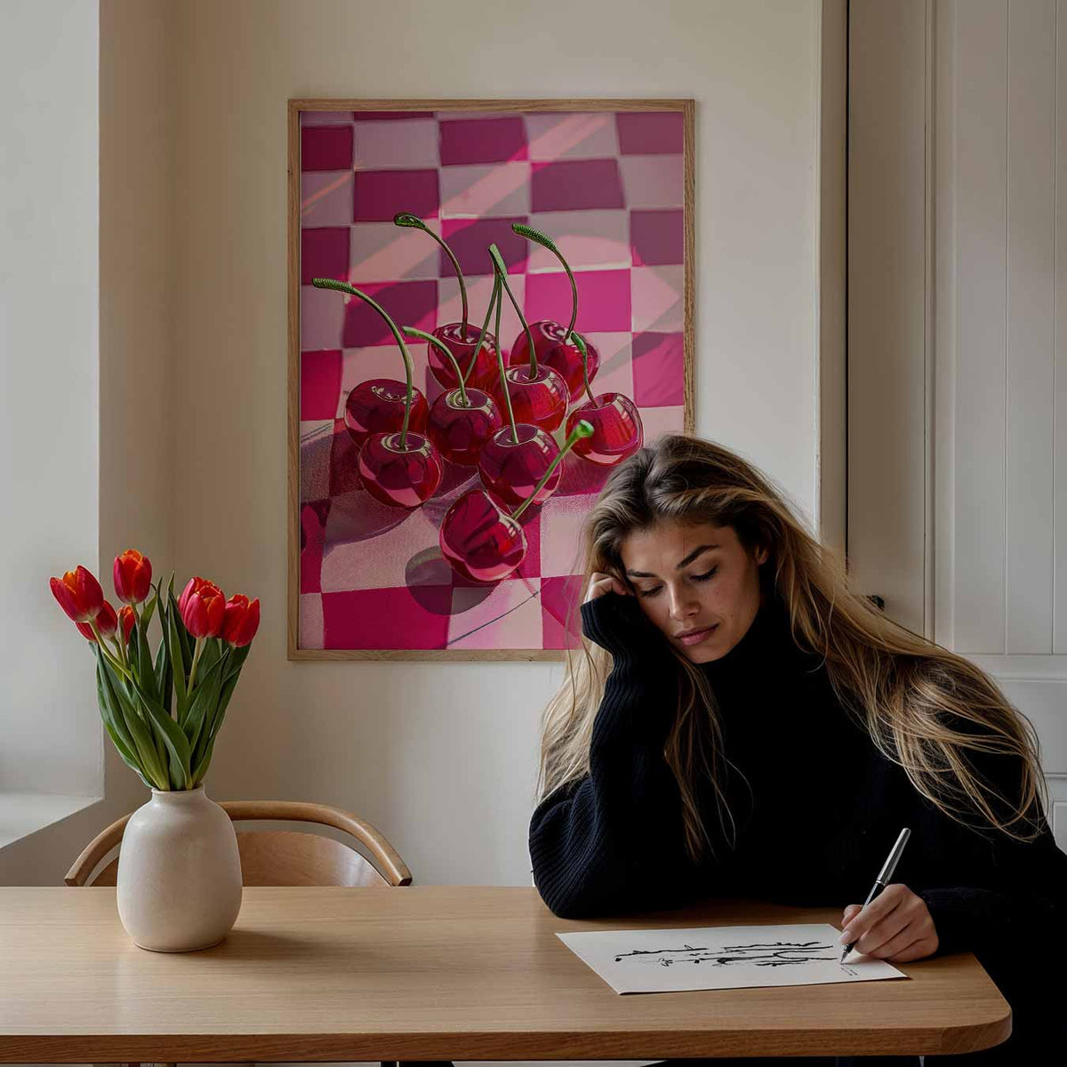 Sensationele Kersen Pop Art – keuken portret poster, afbeelding 7