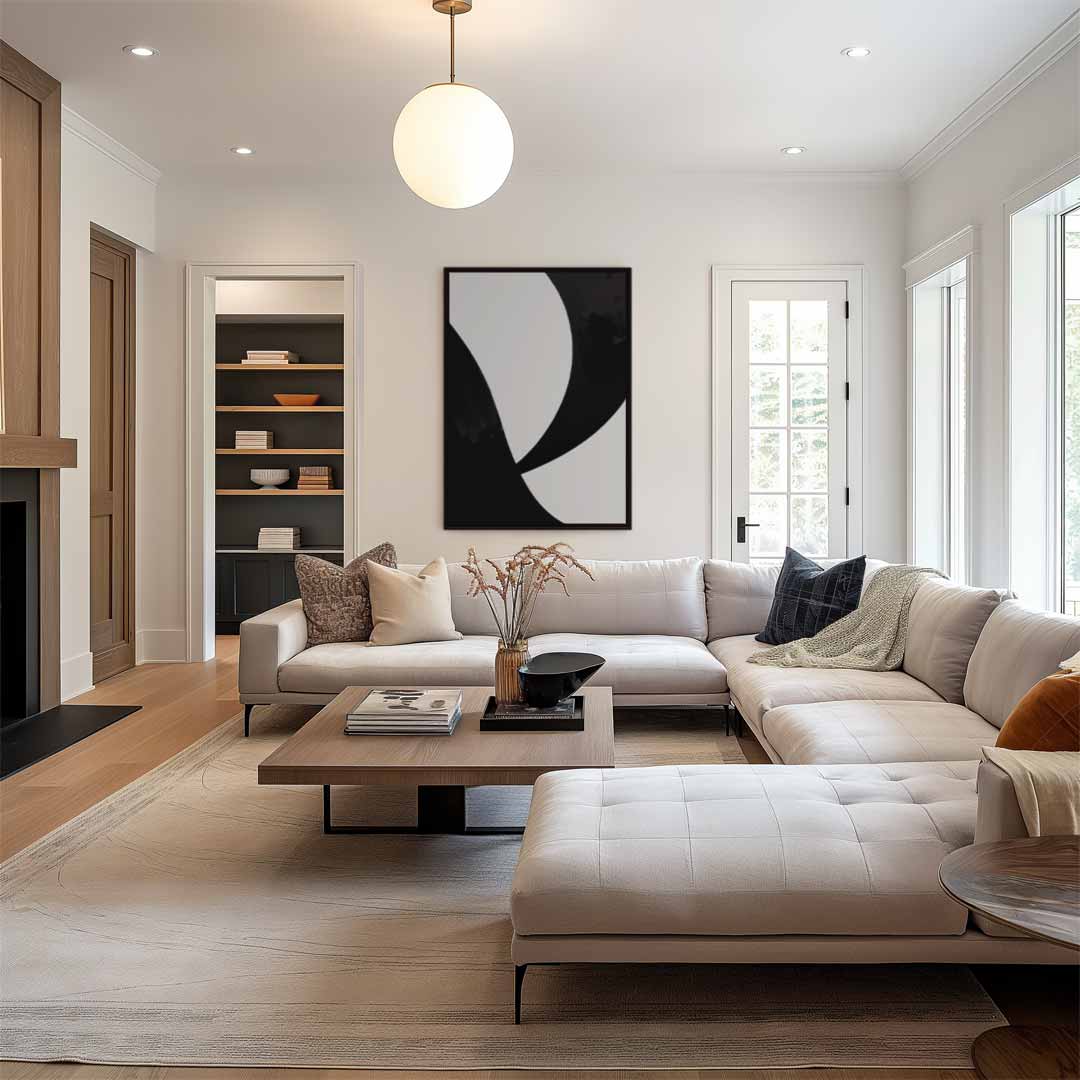 Kracht van Contrast – staand kunstwerk voor modern interieur