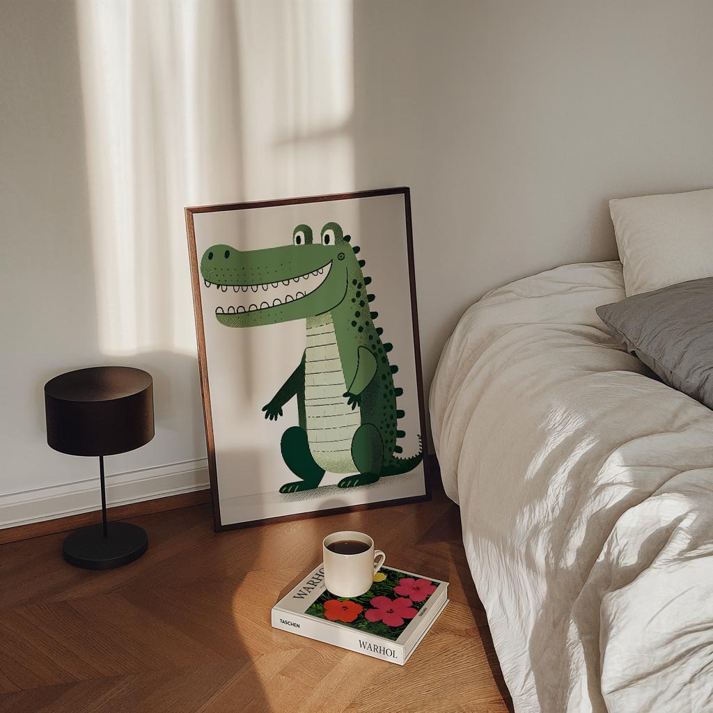 Vrolijke Krokodil Kinderkamer – staande kinderkamer wanddecoratie van WallArtistic
