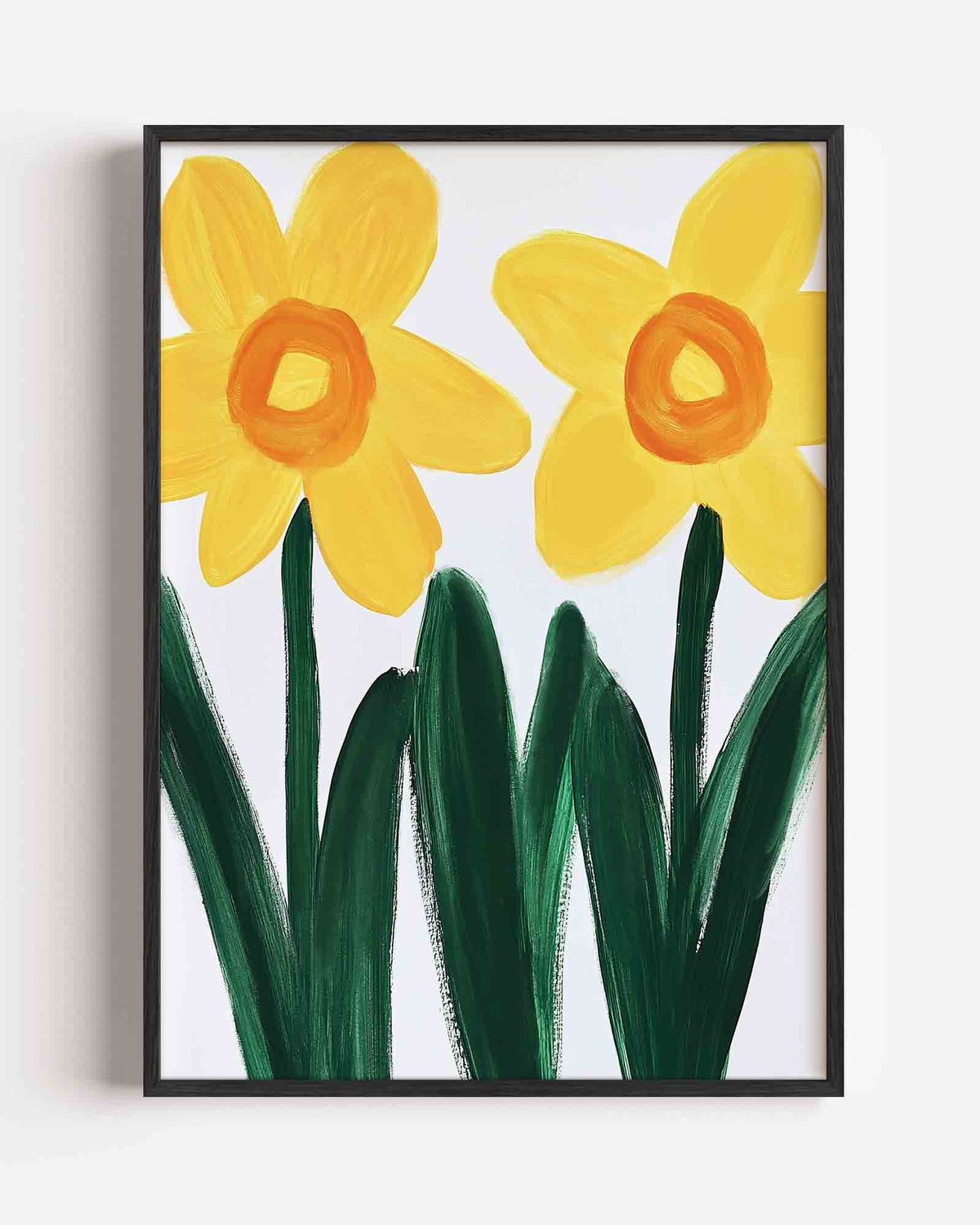 Twee gele bloemen – bloemen portret poster als wanddecoratie