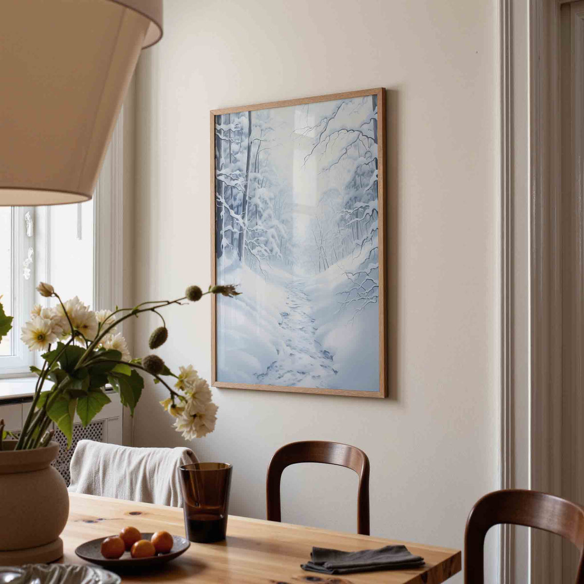 Sneeuwlandschap – kerstposter in staand formaat