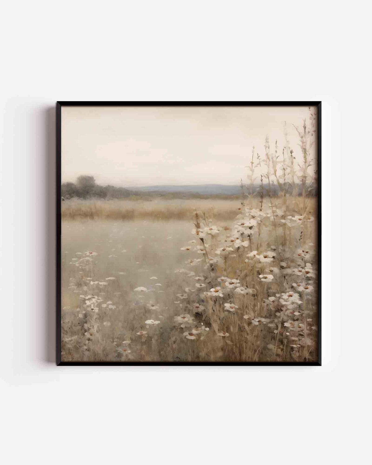 Wilde bloemen veld – vierkante poster met kleur en vormen als wanddecoratie