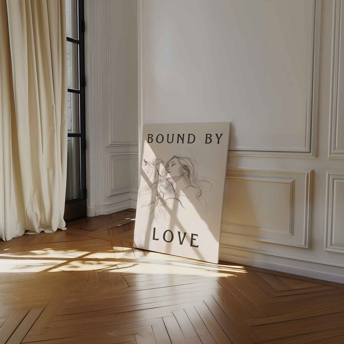 Gevangen in Liefde – canvas wanddecoratie in portret formaat