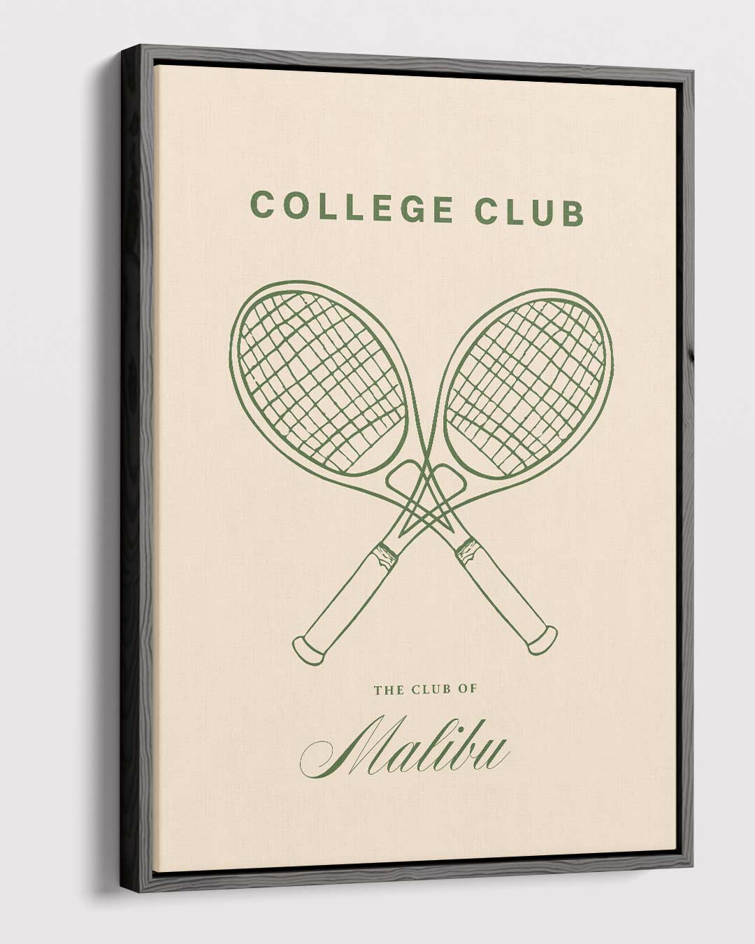 Tennisclub Retro Poster – canvas wanddecoratie in portret formaat