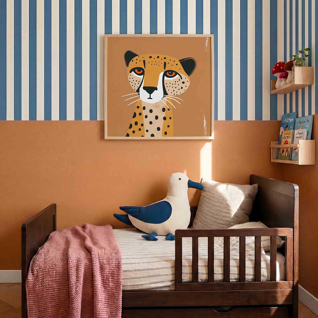 Luipaard portret – kids poster in vierkant formaat
