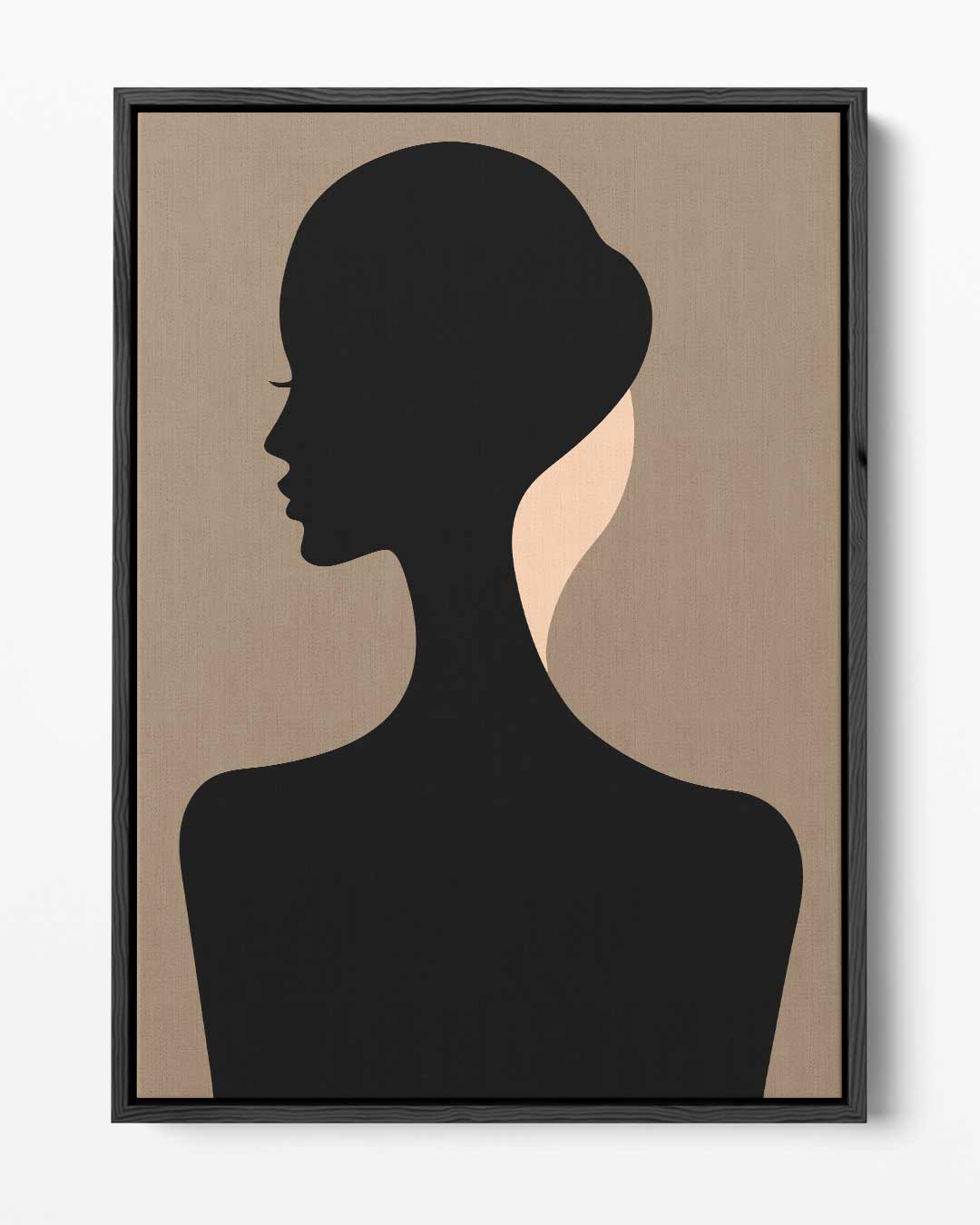 Elegante Silhouet in Profiel – portret kunstwerk als wanddecoratie