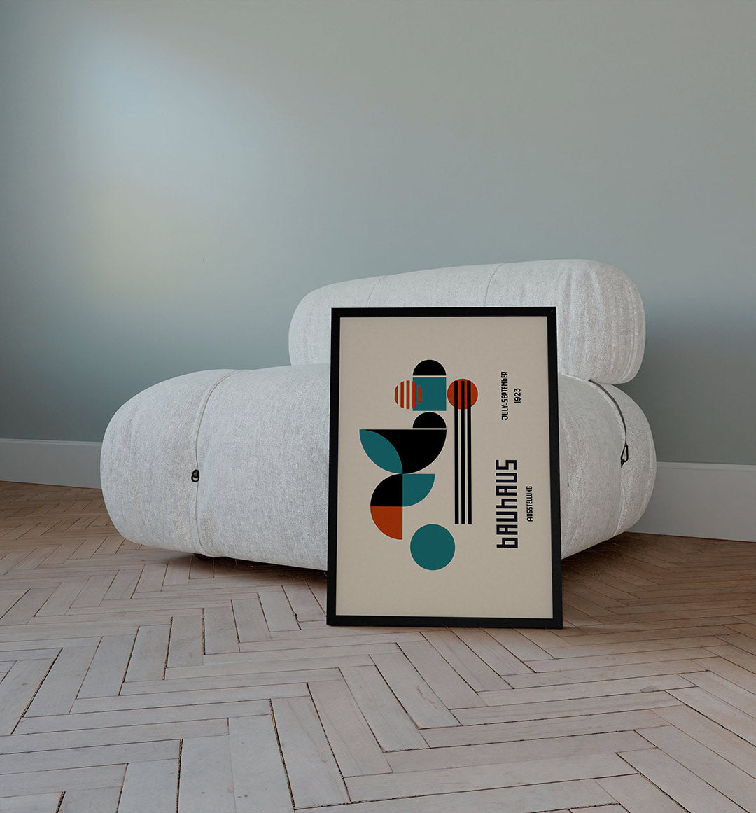 Vorm en balans – staande Bauhaus poster voor aan de muur
