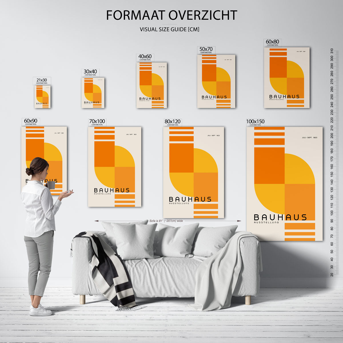 Vorm en kleur – geometrische poster in Bauhaus-stijl van WallArtistic