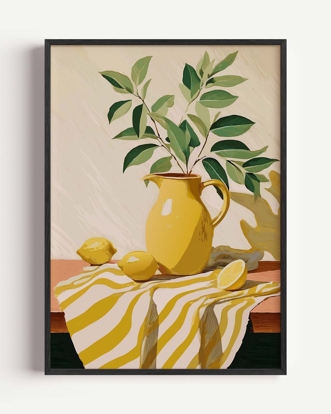 Zonnige Citroen Stilleven – keuken portret poster als wanddecoratie