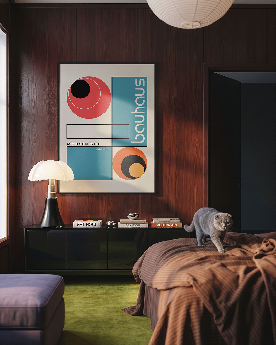 Vormen en vlakkenspel – geometrische Bauhaus poster in staand formaat