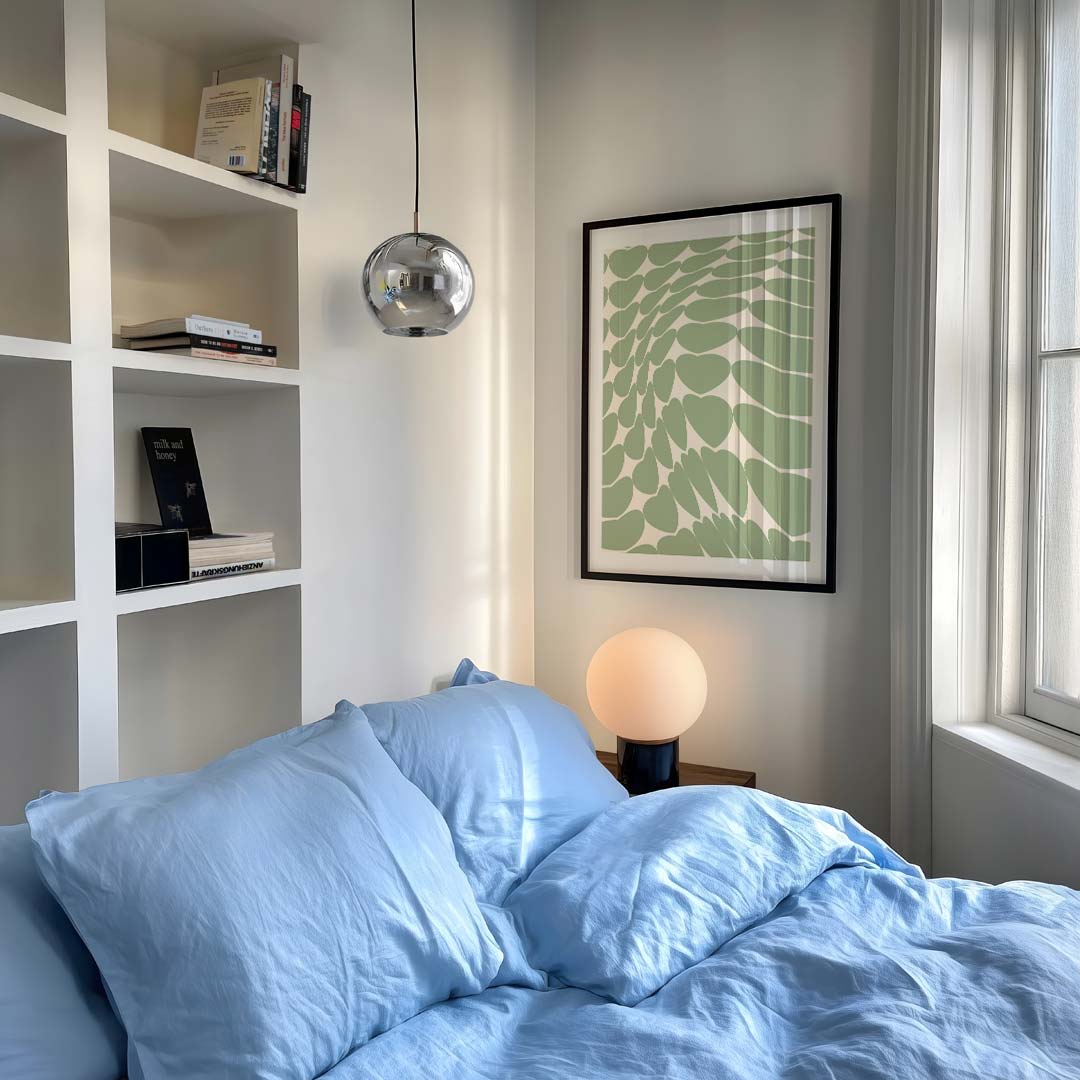 Groene Hartjes Optische Illusie – staande moderne wanddecoratie van WallArtistic