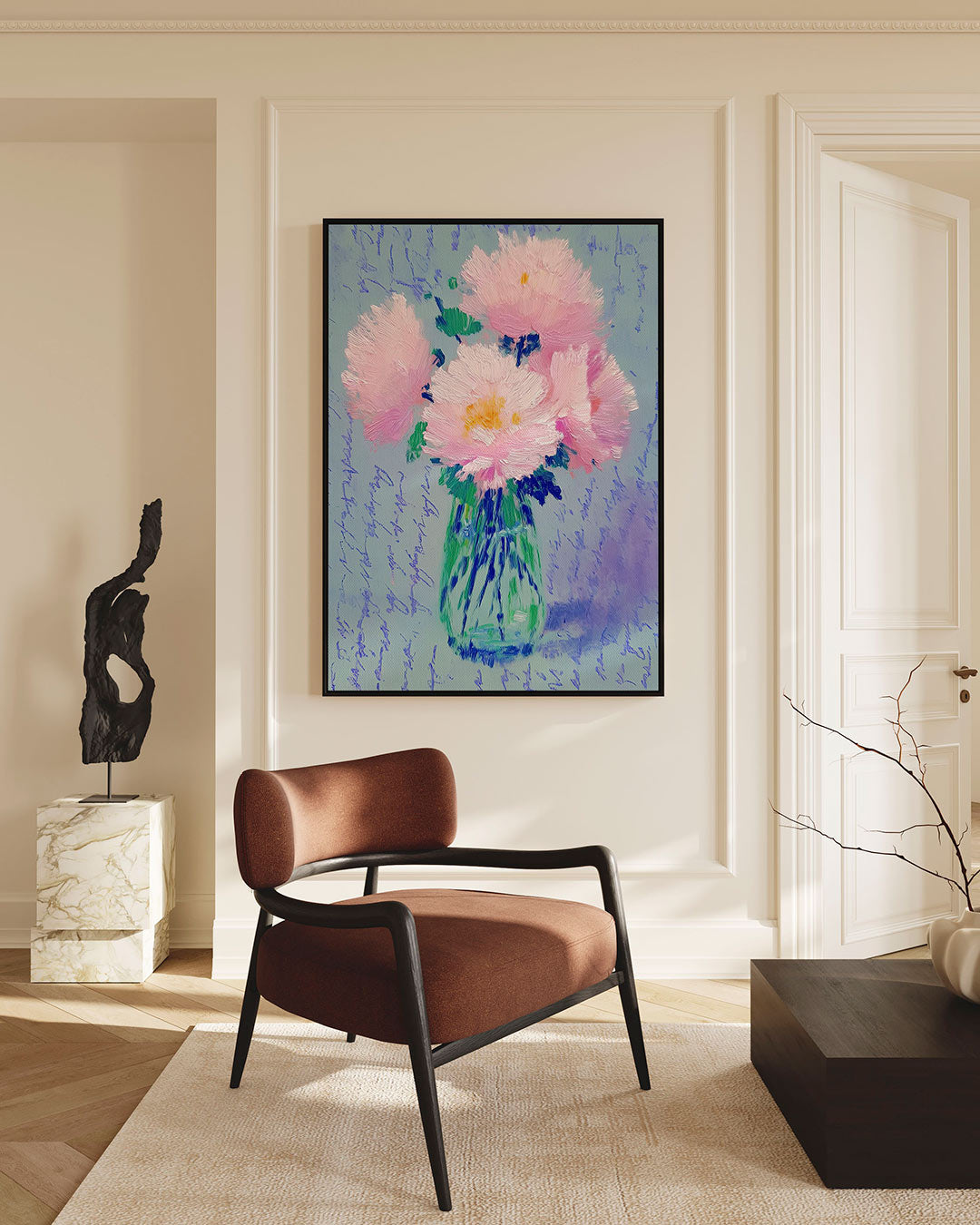 Bloemen in vaas – staande wanddecoratie