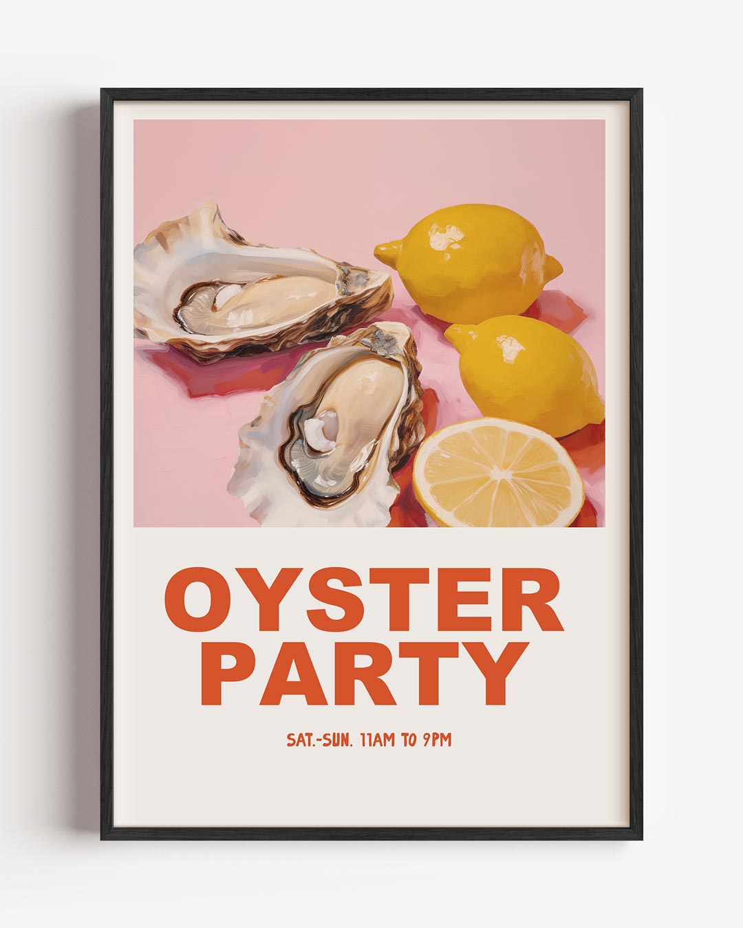 Zonnige Oesterparty – keuken portret poster als wanddecoratie