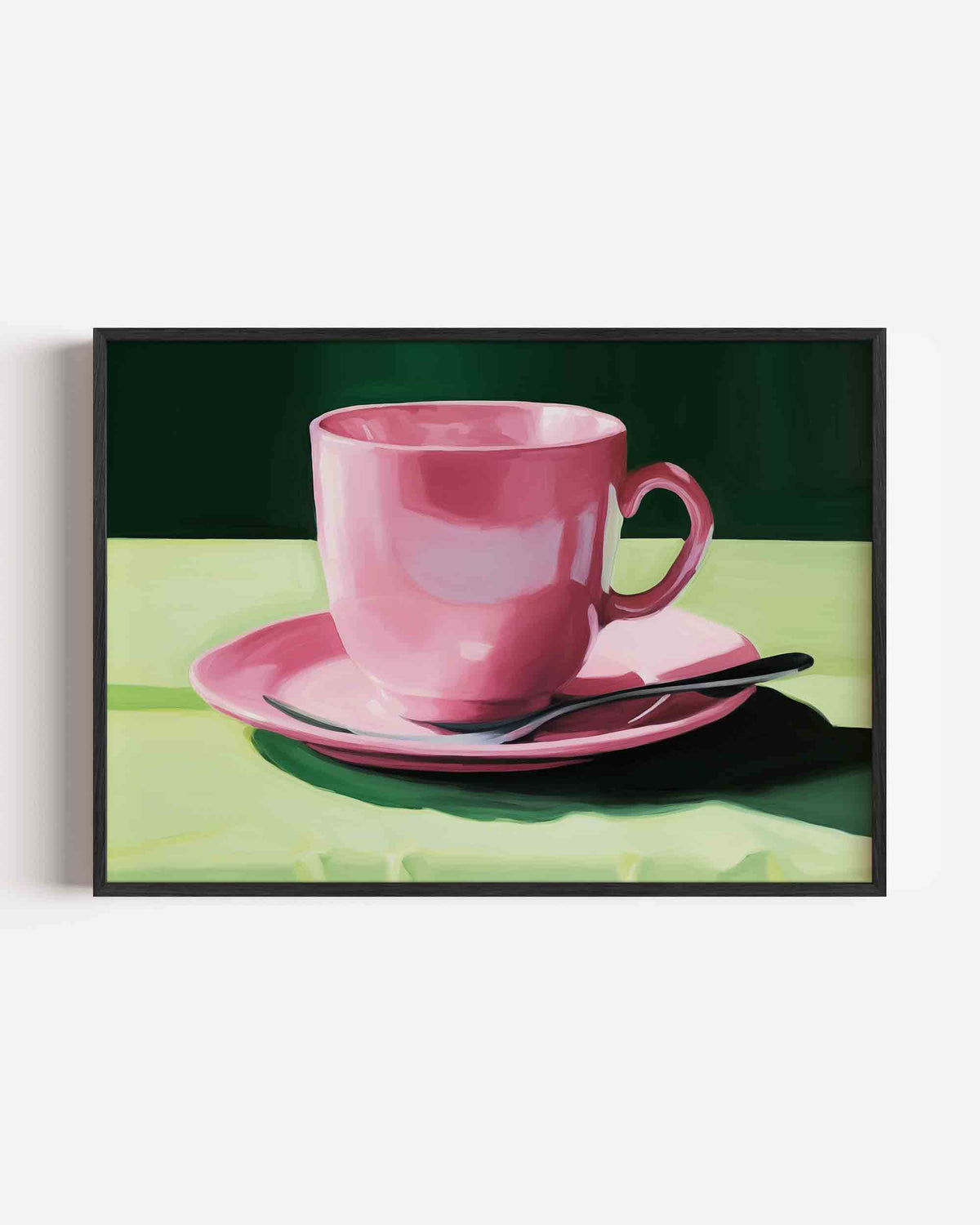Roze kop en schotel – keuken landscape poster als wanddecoratie