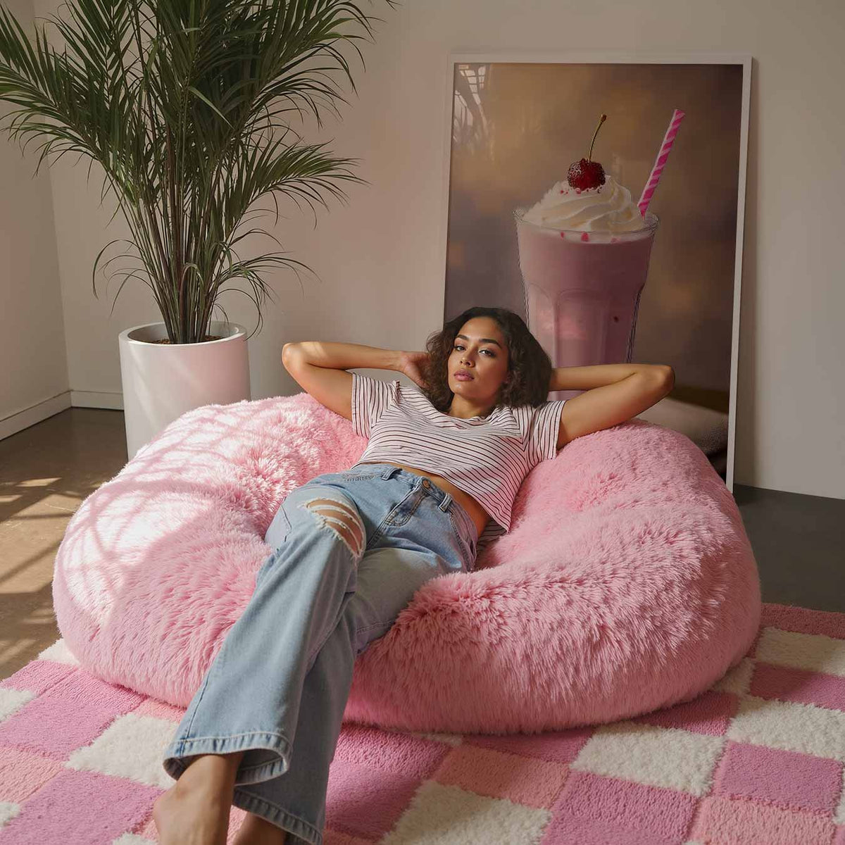 Romantische Milkshake – culinaire wandkunst als portret poster