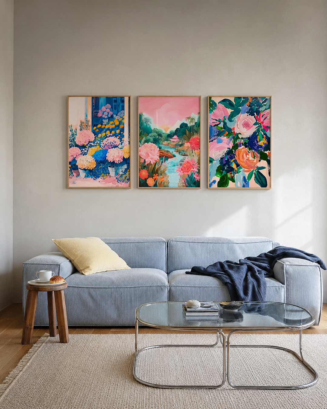Bloemen en kleuren posterset – tweede productweergave – deze kleurrijke compositie toont een overvloed aan bloemen