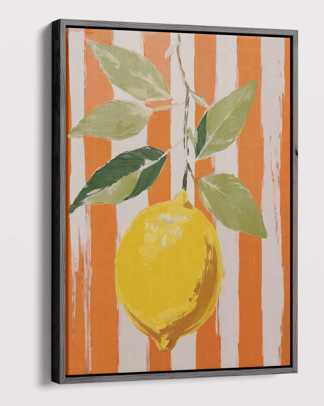 Frisse Citroen op Oranje – dibond kunstwerk als wanddecoratie