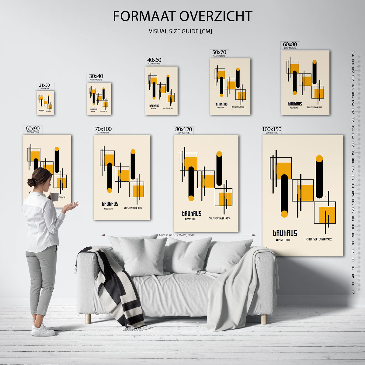 Vorm en balans – geometrische poster in Bauhaus-stijl van WallArtistic