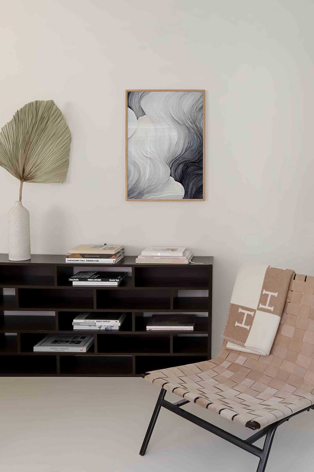 Gelaagde vormen – zachte abstracte poster in staand formaat