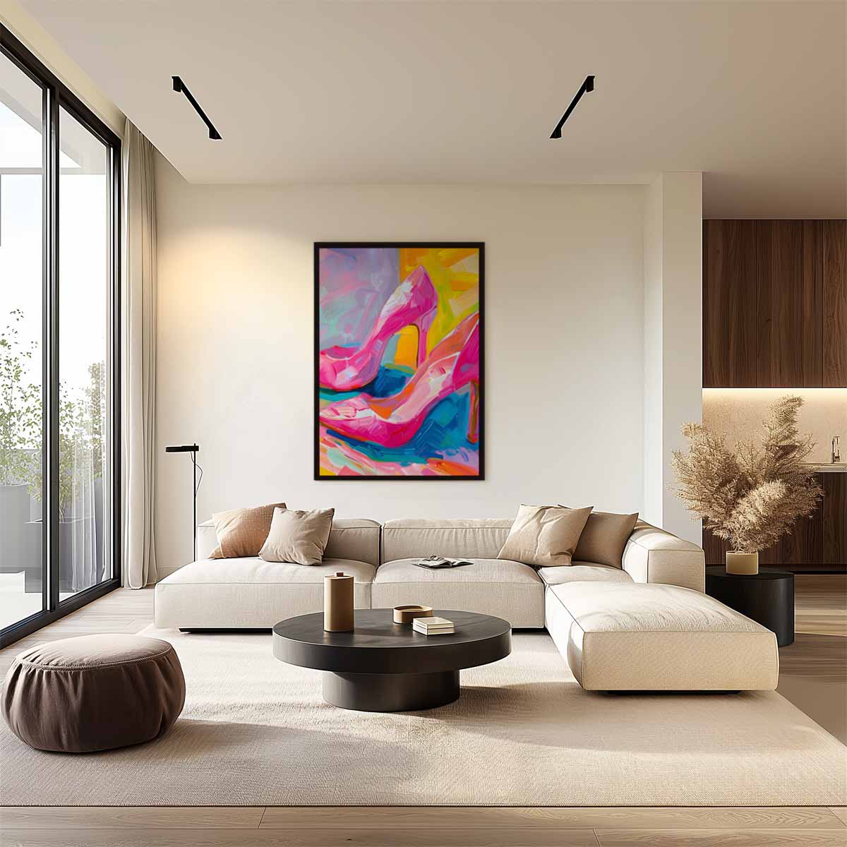 Stijlvolle Roze Pumps – staand kunstwerk voor modern interieur