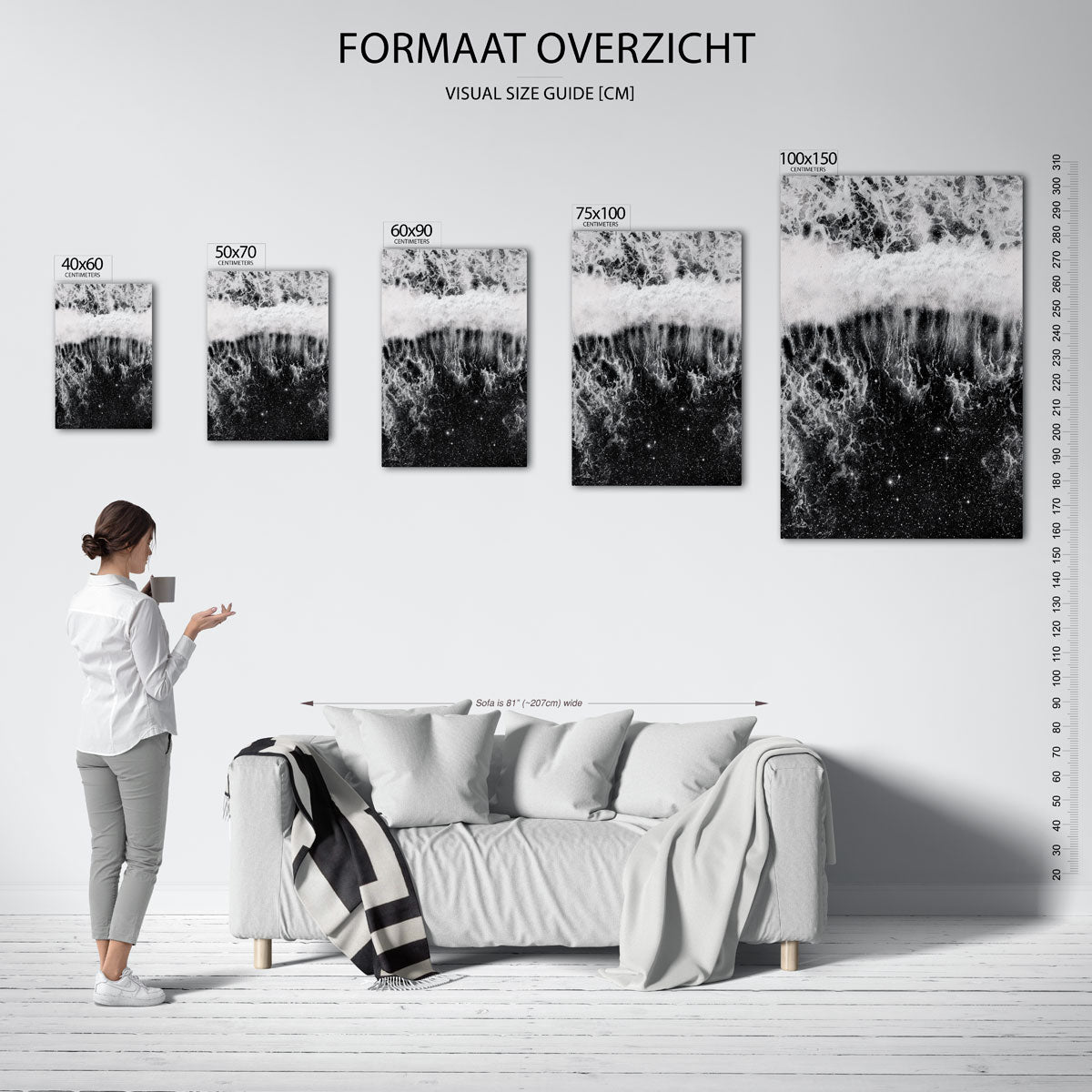 Kosmische golf – staand wanddecoratie kunstwerk