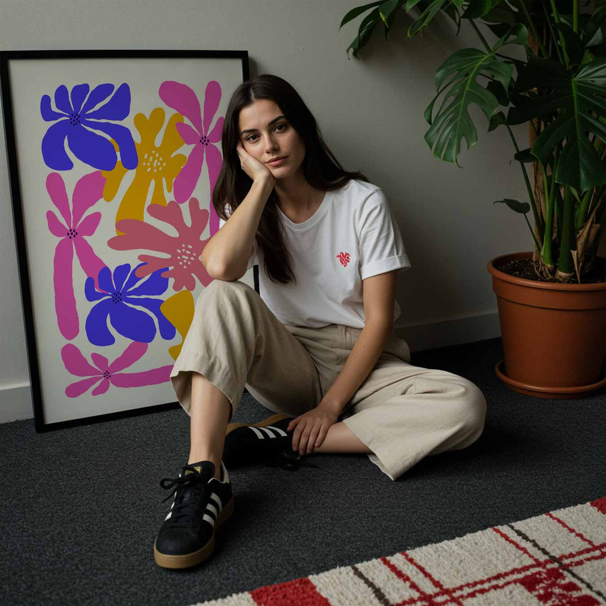 Kleurrijke Bloemenposter – staande muurposter met bloemen